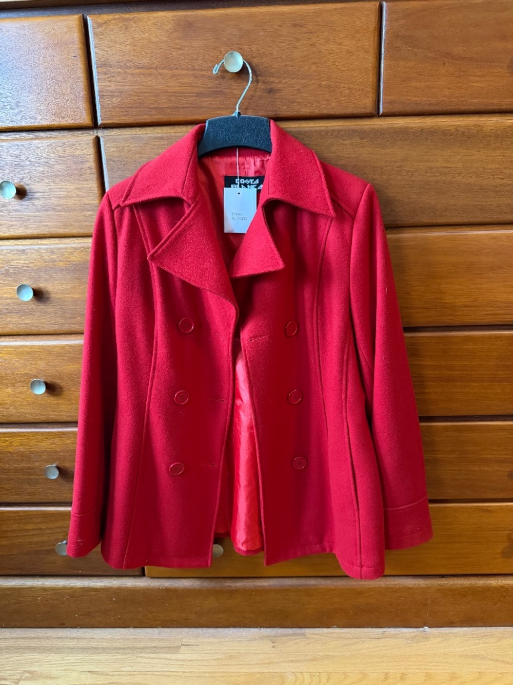Costa Blanca Red Jacket 50% wool - size large